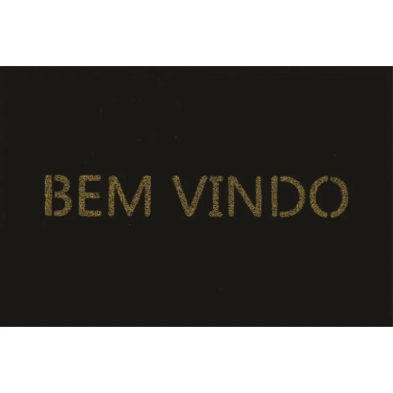 Capacho em Vinil Light 40x60cm Bem Vindo Preto Kapazi