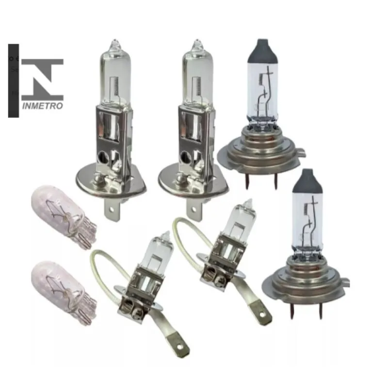 Kit Lampada Foco Duplo H1 H3 H7 T10 Farol Alto Baixo Milha