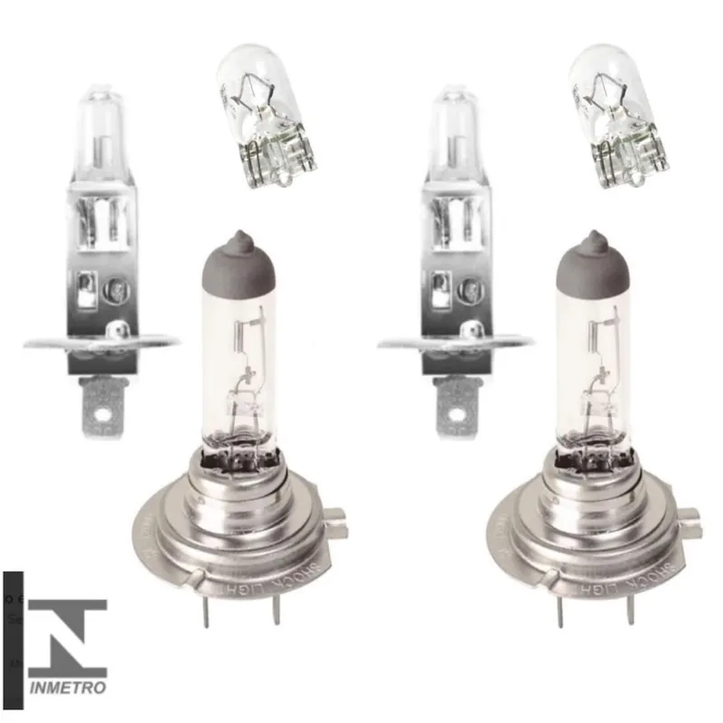 Kit Lampada H1 H7 T10 Farol Alto E Baixo Foco Duplo Lanterna