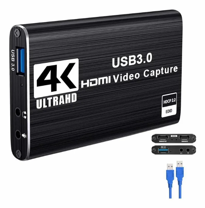 3x Placa De Captura De Vídeo Hdmi 4k Full Hd Usb 3.0 Com Áud