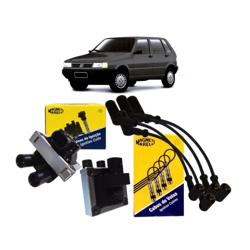 Kit bobina E cabo de velas uno premio elba fiorino 92 A 01