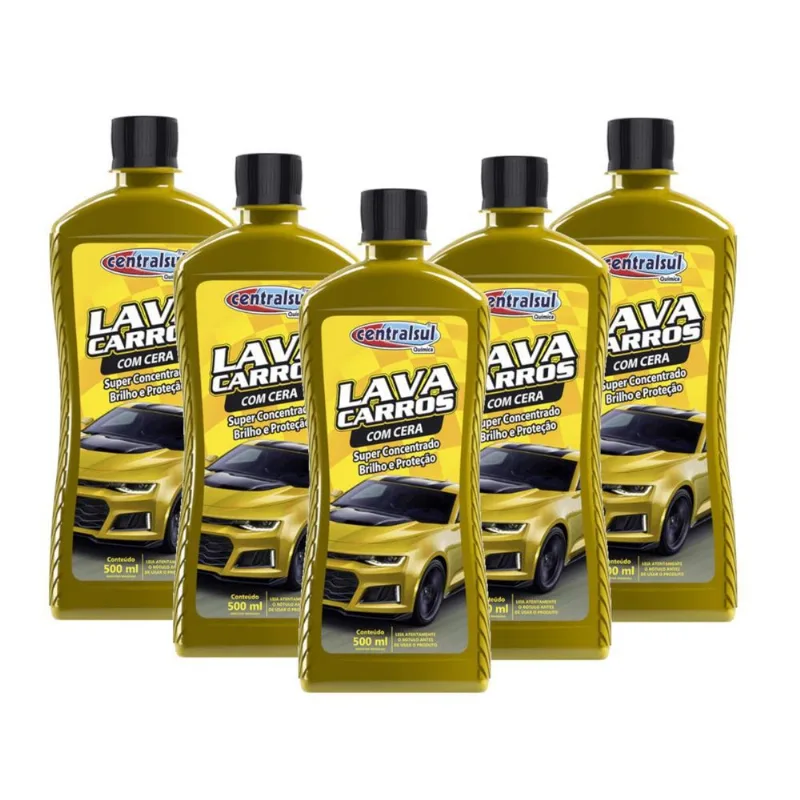 Kit 5 Lava Carro Com Cera 500ml Super Concentrado Centralsul