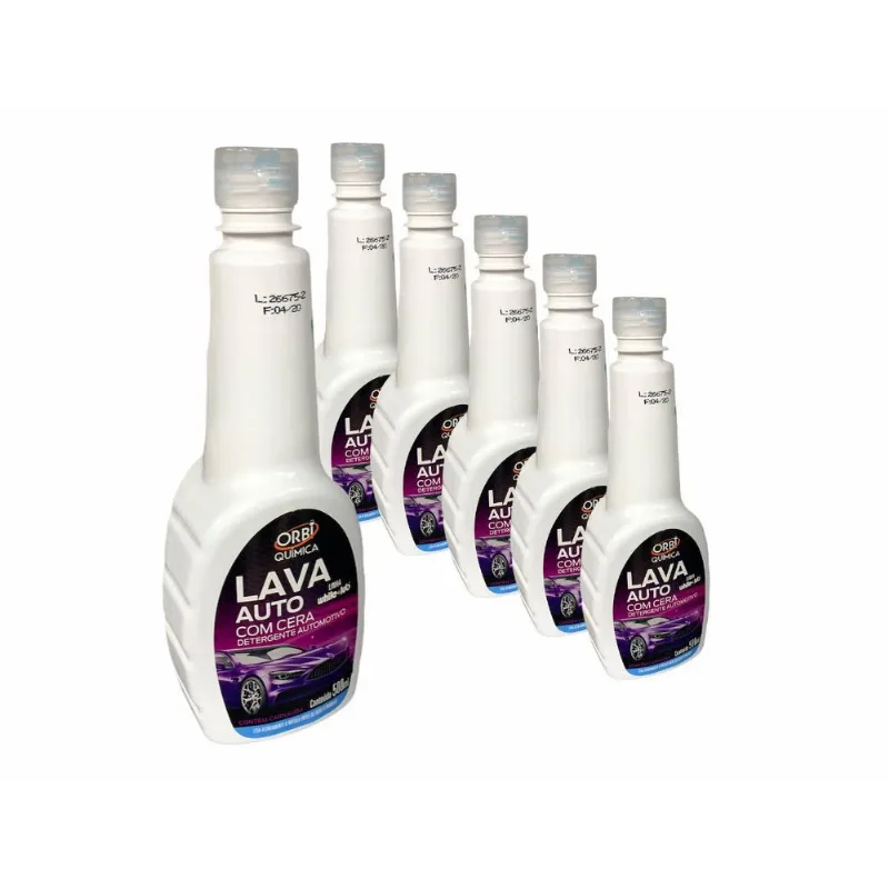 Kit 6 Lava Auto Com Cera Super Concentrado Orbi 500ml
