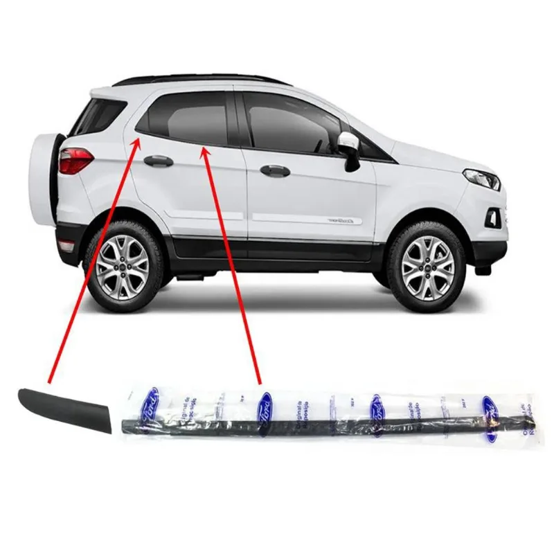 Kit Pestana Externa Porta Traseira Direita + Moldura de Acabamento Origin. Nova Ecosport 2013 a 2020 ford origin.
