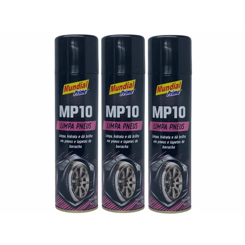Kit 3 Limpa Pneus Spray Limpa Hidrata E Da Brilho 300ml