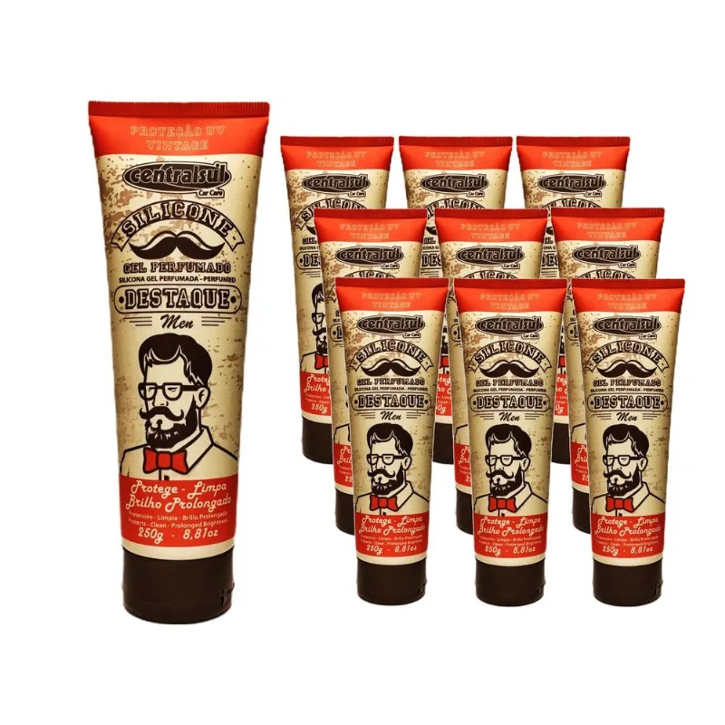 Kit 10 Silicone Gel Destaque Men Vintage 250g Centralsul