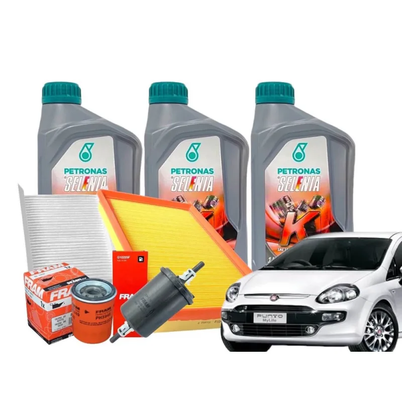 Kit Óleo e Filtros Punto 1.4 8v Fire 2007 2008 2009 2010 2011 2012 2013 2014 2015 2016 2017 óleo 15w40 - Não Disponível - Automotivo