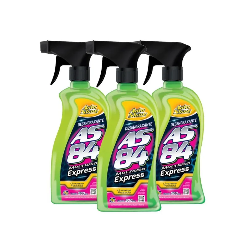 Kit 3 Desengraxante As84 Express Limpeza Pesada 500ml