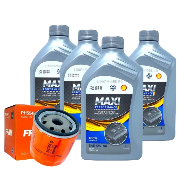 Óleo e Filtro Gol G3 G4 G5 Voyage Fox Polo Golf Kombi Flex - volkswagen / fram - Não Disponível - Automotivo