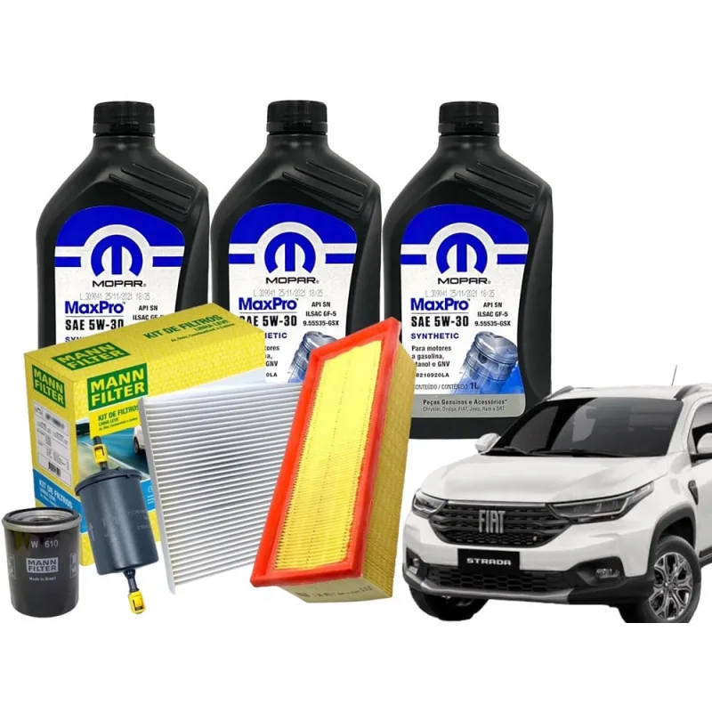 Kit de filtros origina mann-filter + 3 óleo 5W30 origina mopar - Não Disponível - Eletroportáteis