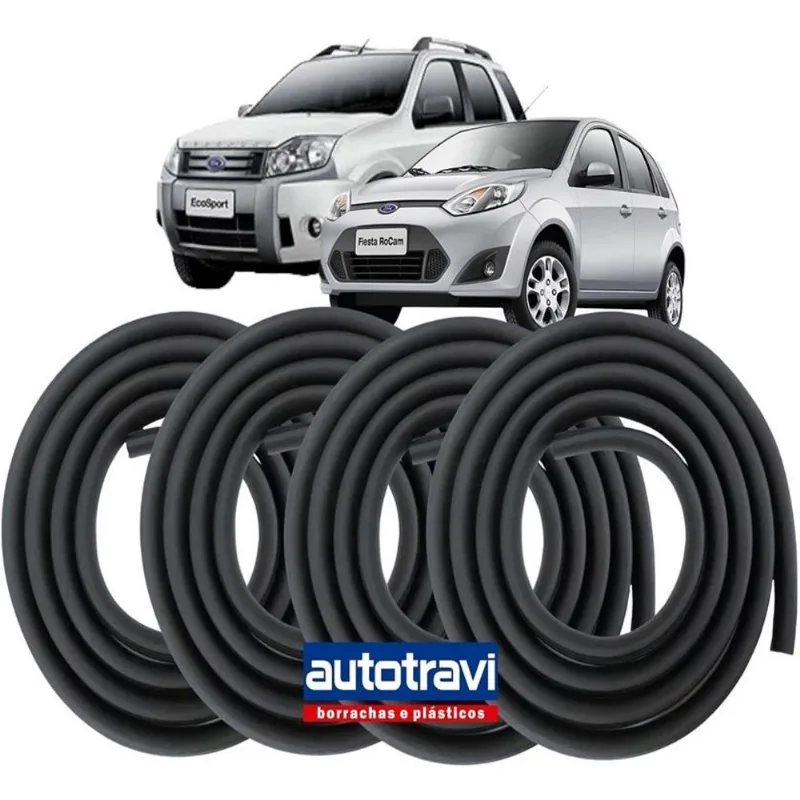 Kit 4 Borracha Guarnição de Porta Fiesta Rocan 2003 a 2014 Ecosport 2004 05 06 07 08 09 10 11 2012 autotravi 9030