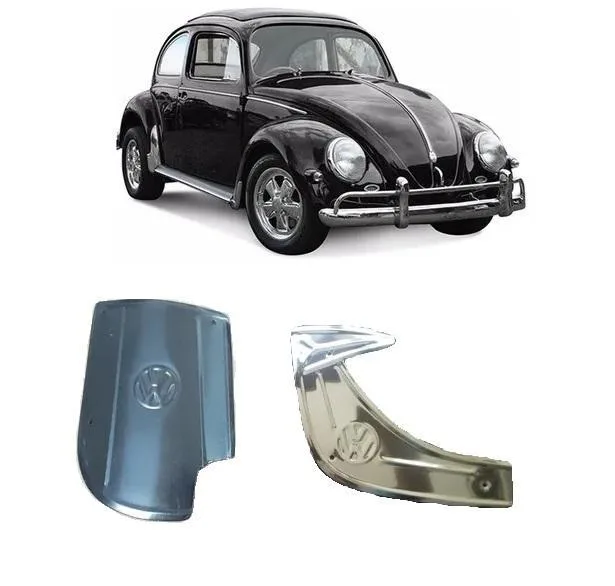 Kit Polainas Inox Fusca Com Logo Vw