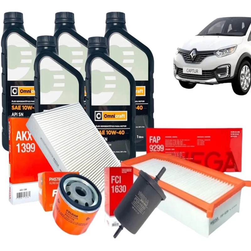 Kit Óleo e Filtros Captur 2.0 16v 2017 2018 2019 2020 2021 - Não Disponível - Automotivo