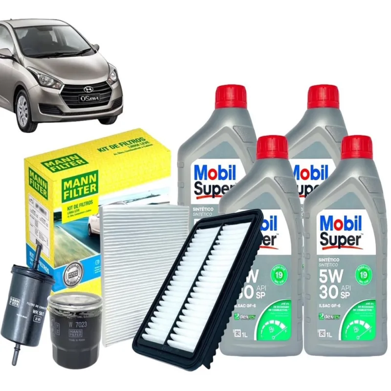 Kit Óleo Filtros Hyundai HB20 1.0 12v Ar Óleo Comb Cabine - Mobil
