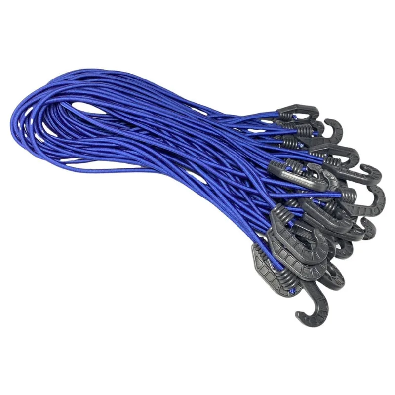 Kit 100 Extensor Elástico Para Lona Caminhão 40cm Azul