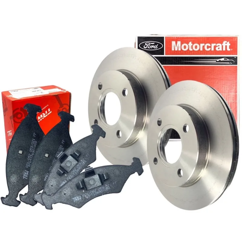 Kit Discos e Pastilhas Fiesta 1.6 Ka Courier Após 04/2009 motorcraft / trw