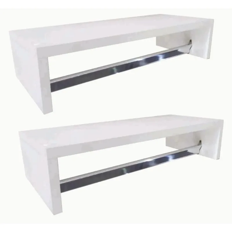 Kit 2 Araras De Parede 50Cm Loja Roupa Cabide Reforçada Top