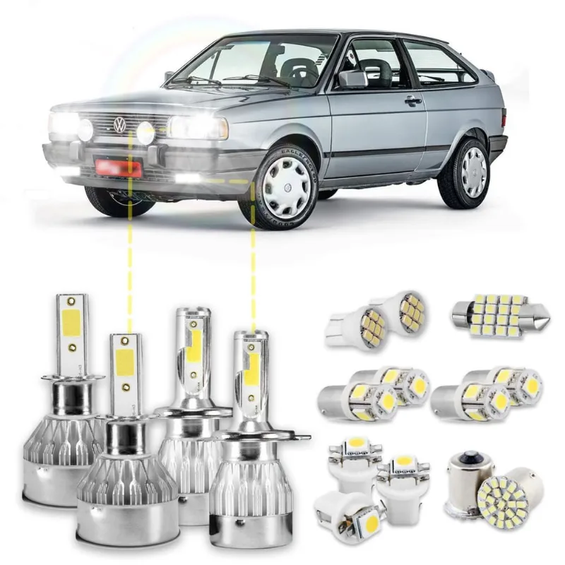 Kit Super Led Gol Quadrado Voyage Saveiro Parati Led Interno