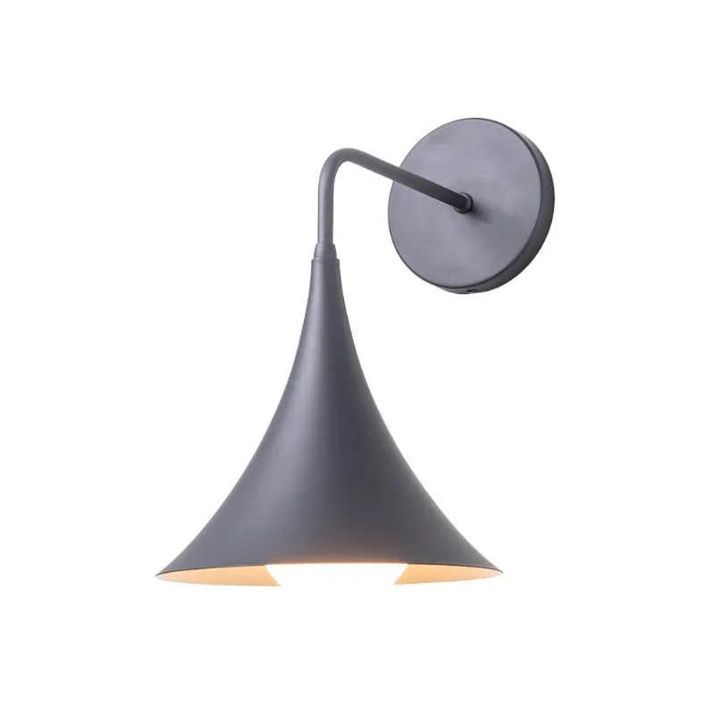 Arandela Interno Aluminio Preto E27 Campana Uno Metaldomado