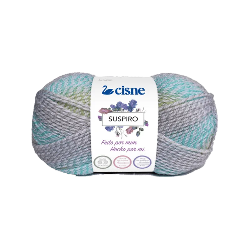 LINHA TRICO CISNE SUSPIRO 100G C/282M 110 VERDE AGUA/CINZA