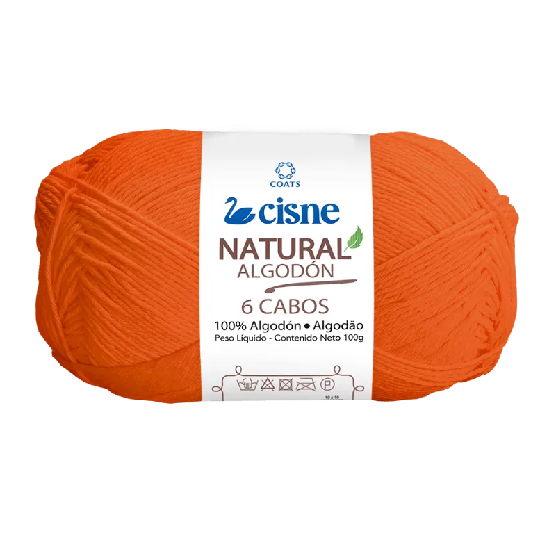 LINHA CISNE NATURAL 6 CABOS C/ 220M 100GRS 00008 LARANJA