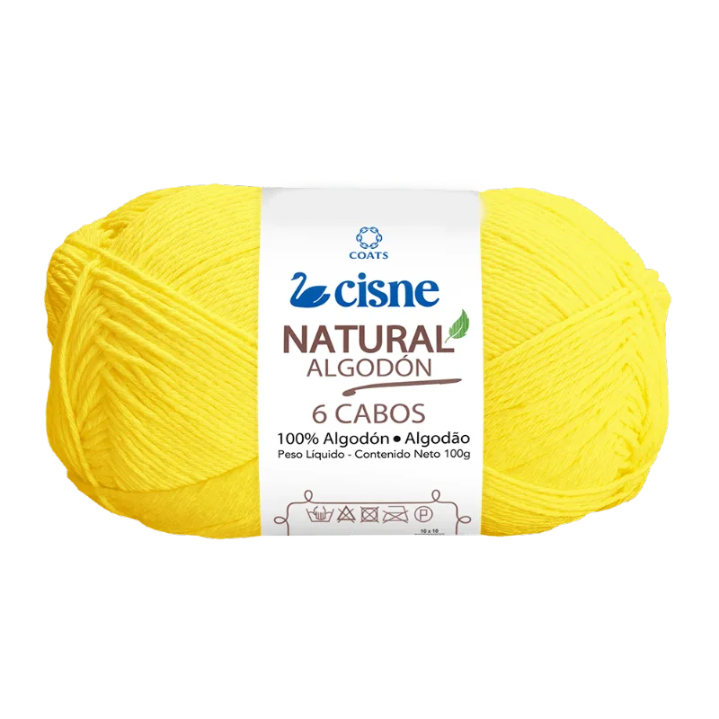 LINHA CISNE NATURAL 6 CABOS C/ 220M 100GRS 00270 AMARELO VIBRANTE