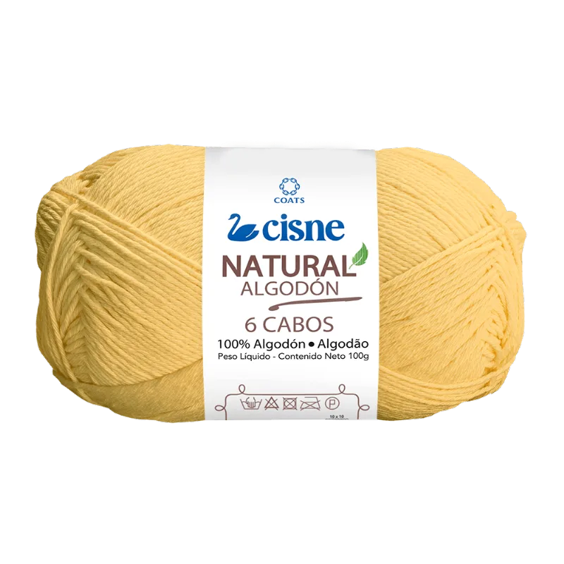 LINHA CISNE NATURAL 6 CABOS C/ 220M 100GRS 00298 AMARELO BABY