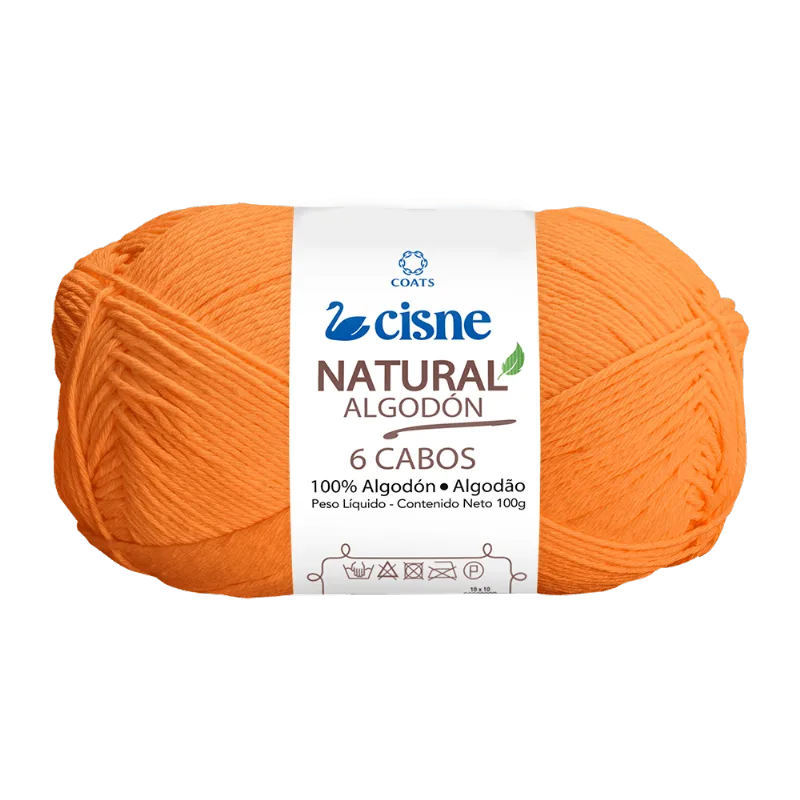 LINHA CISNE NATURAL 6 CABOS C/ 220M 100GRS 00024 LARANJA CLARO