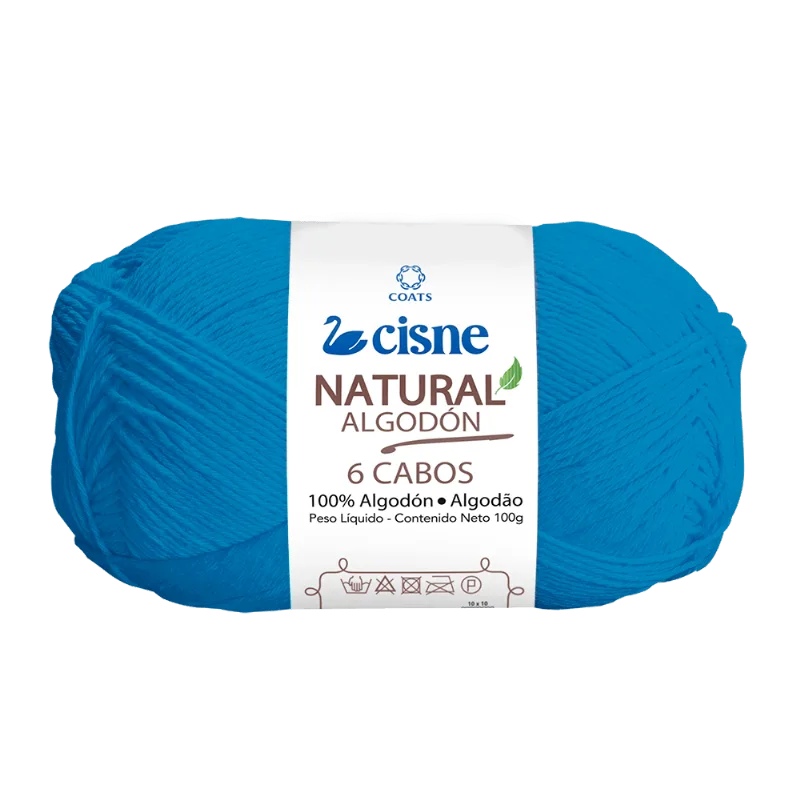 LINHA CISNE NATURAL 6 CABOS C/ 220M 100GRS 01089 AZUL TURQUESA
