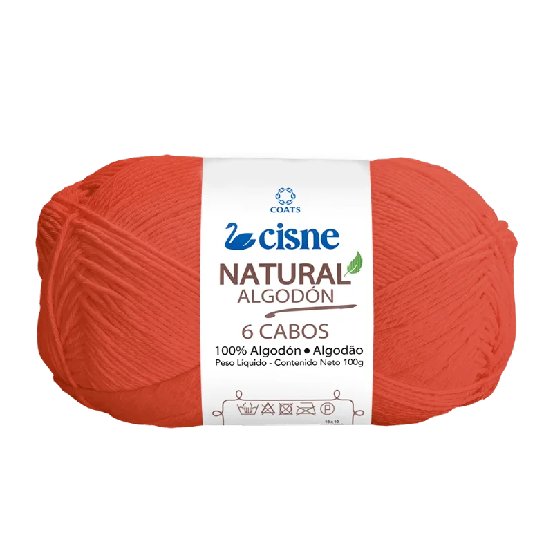 LINHA CISNE NATURAL 6 CABOS C/ 220M 100GRS 01098 LARANJA