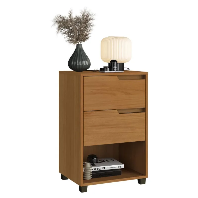 Mesa de Cabeceira 45cm com 2 Gavetas Multimóveis CR35244 - Multimóveis