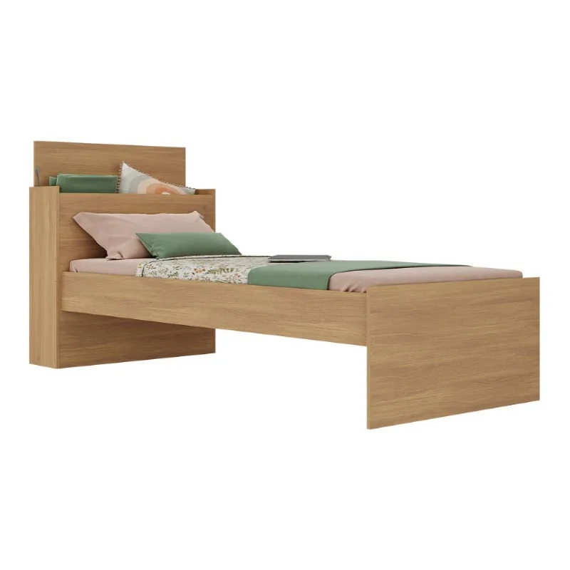 Cama de Solteiro para Colchão 188 x 78cm com Baú Embutido Multimóveis MP4229