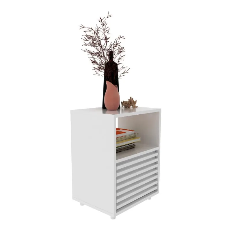 Mesa de Cabeceira 38,3cm com 1 Gaveta Ripada Multimóveis CR35246 - Multimóveis