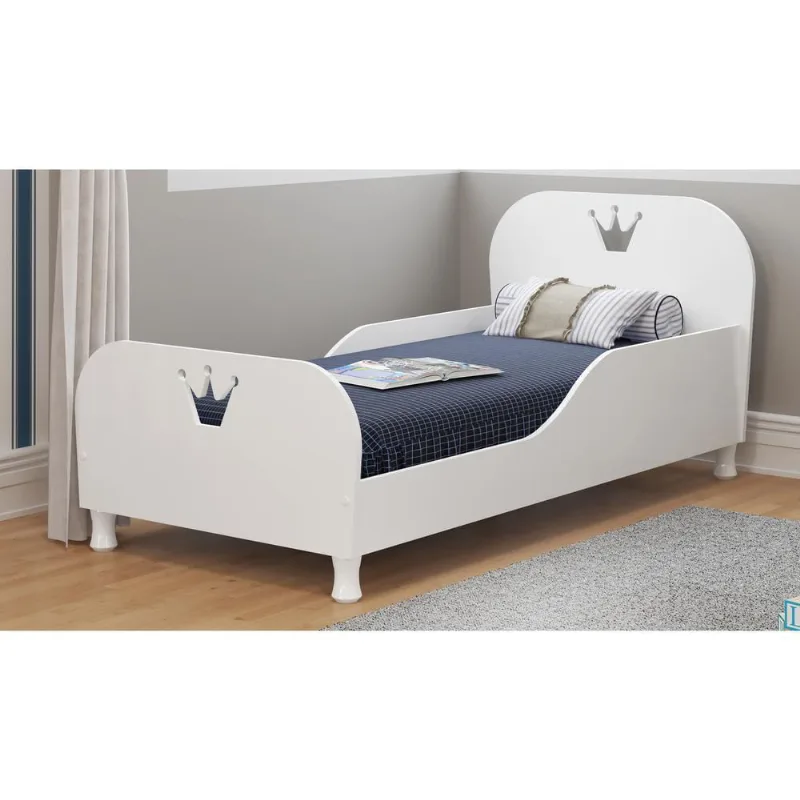 Cama Infantil para colchão 70 x 150 cm 100% MDF Rei/Rainha Multimóveis Branca Branco-premium