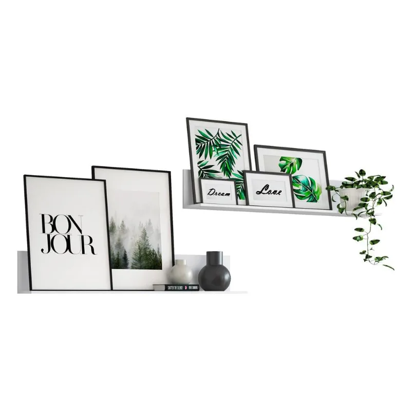 Kit 2 Prateleiras Nichos Decorativos 175 cm Multimóveis Branco - Multimóveis
