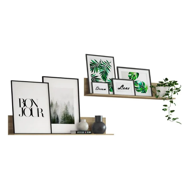 Kit 2 Prateleiras Nichos Decorativos 175 cm Multimóveis Rustic - Multimóveis
