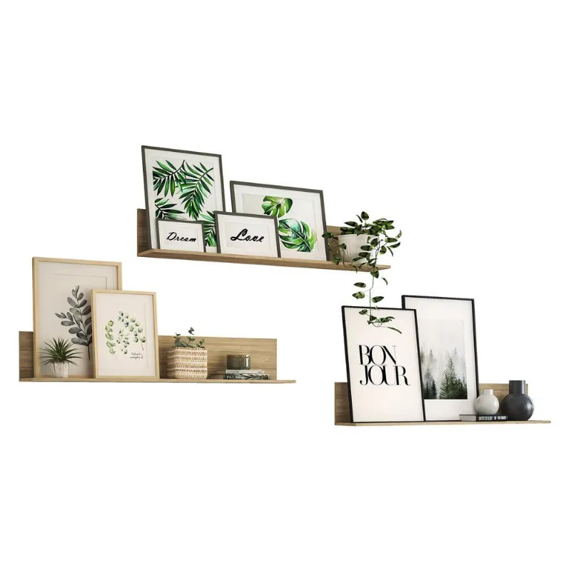 Kit 3 Prateleiras Nichos Decorativos 175 cm Multimóveis Rustic - Multimóveis