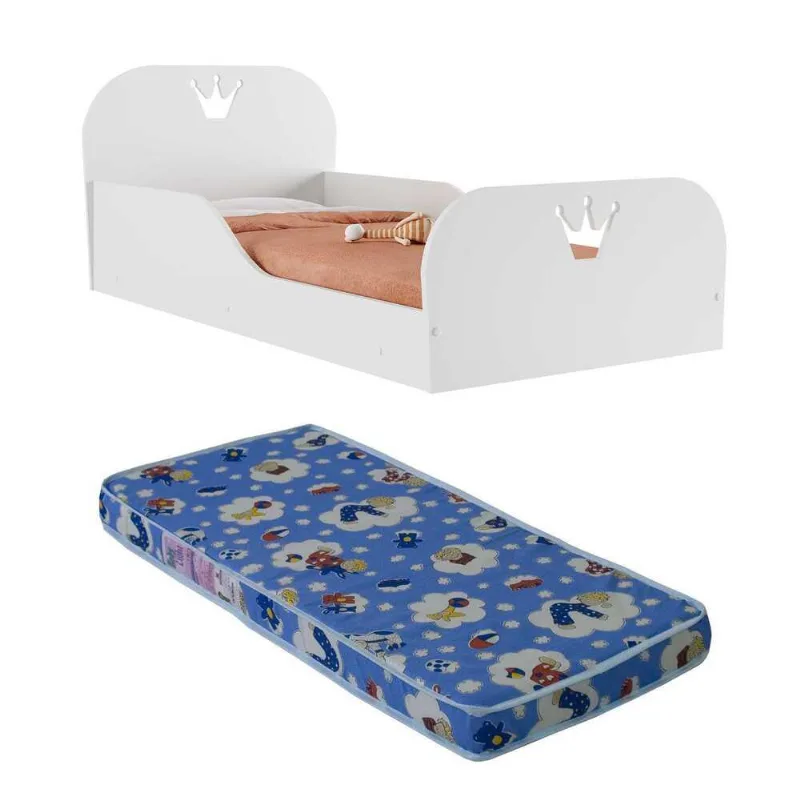 Cama Infantil Montessoriana com Colchão Incluso Encantada Multimóveis Branca