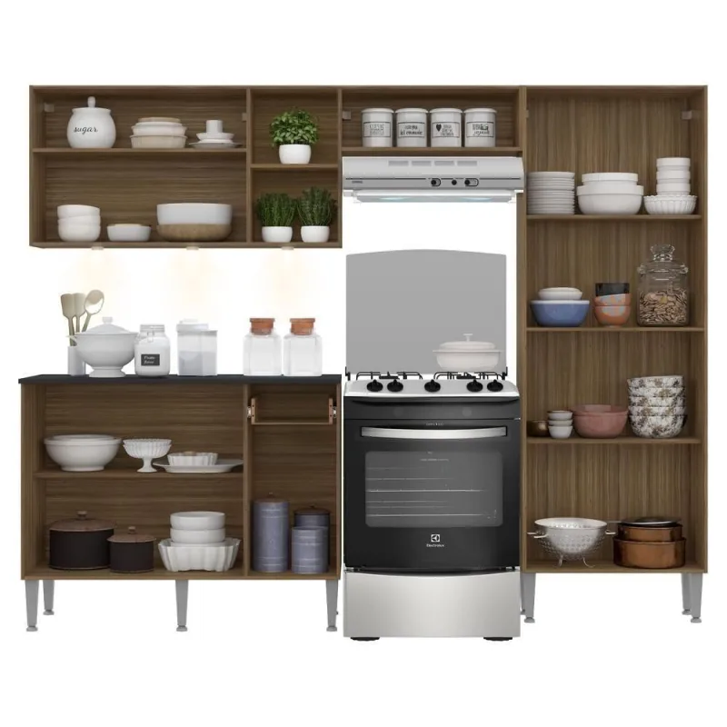 Cozinha Compacta Multimóveis Fg3413 3 Leds Armário E Balcão - OUTRAS - Móveis