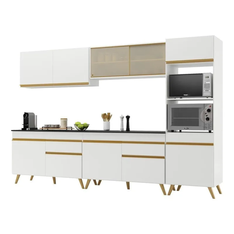 Cozinha Completa Veneza Gw Fg3689 Armário E Balcão Branca - OUTRAS - Móveis