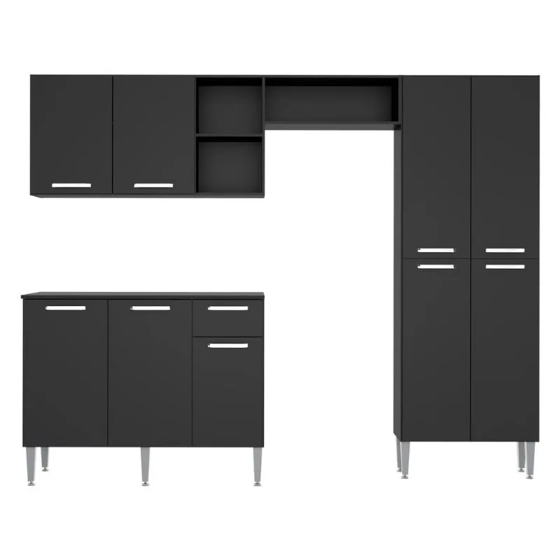 Armário de Cozinha Compacta Multimóveis Pequim Up FG2999 Preta