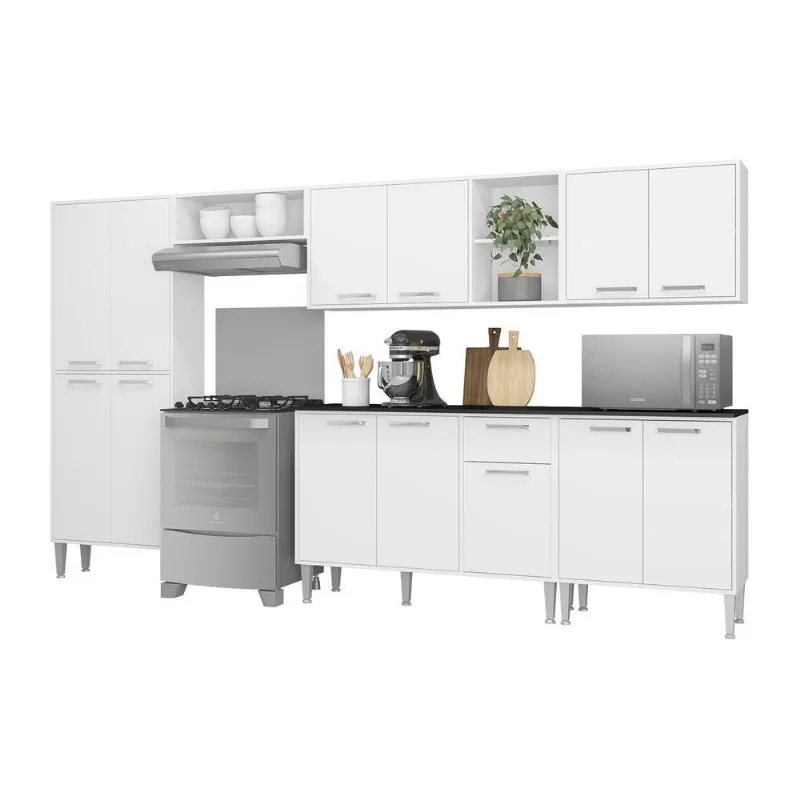 Armário de Cozinha Compacta Multimóveis Xangai Jazz FG3157 Branca - Multimóveis