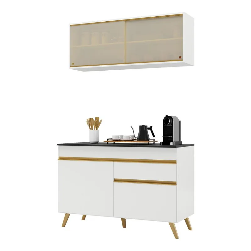 Armário de Cozinha Compacta Multimóveis Veneza GW FG3688 Branca - Multimóveis