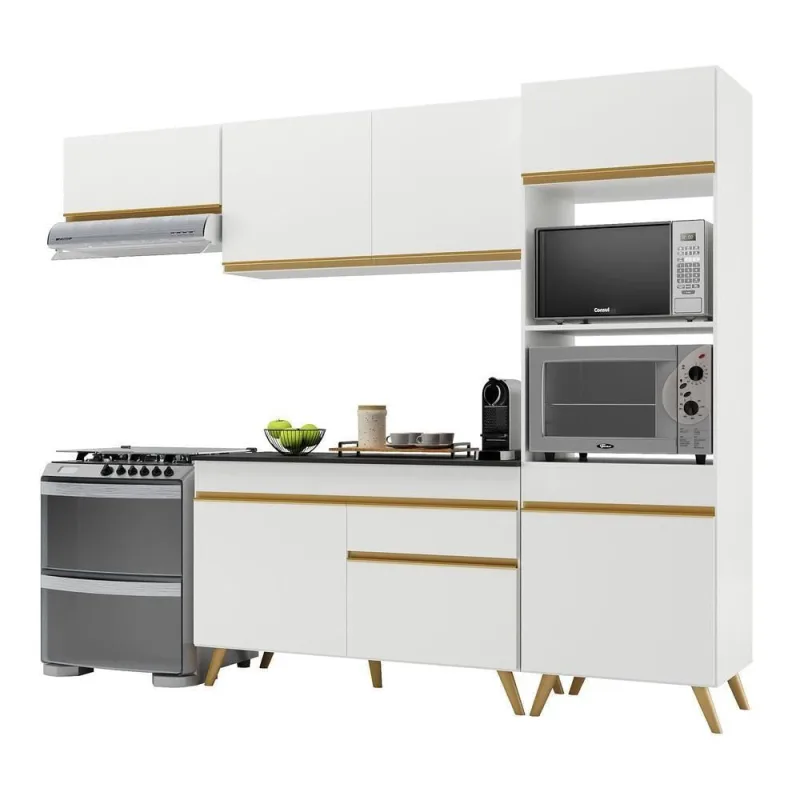Cozinha Compacta Multimóveis Veneza Gw Fg3690 Branca - OUTRAS - Agro