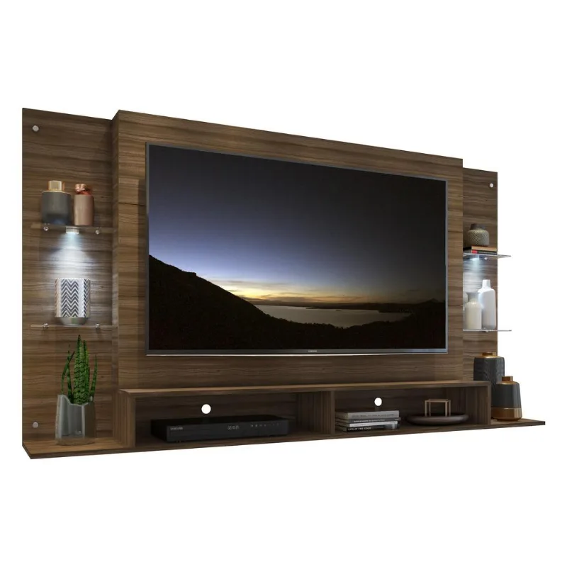 Painel com 2 Leds para TV até 60" Multimóveis Vegas FG3394 Madeirado