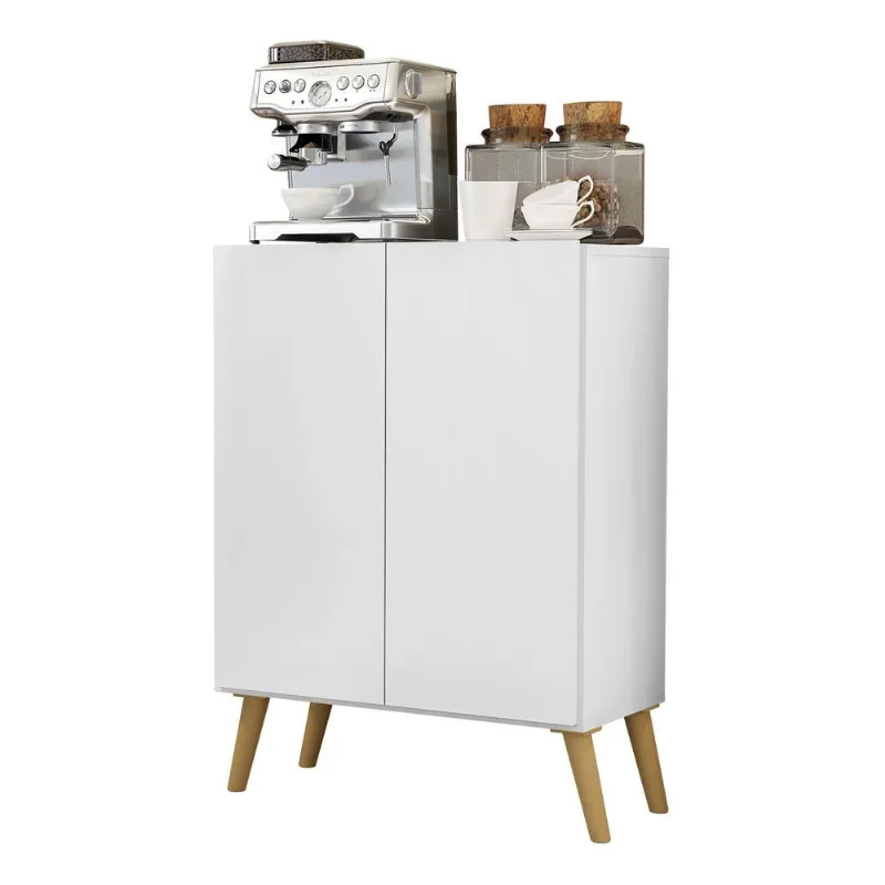 Aparador Retrô Multimóveis Cantinho do Café 2 Portas FG3609 Branco/Natural - Multimóveis