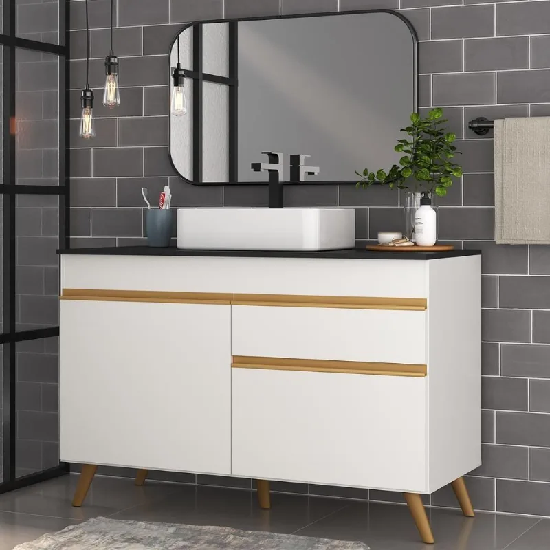 Gabinete Banheiro 2 Portas E 1 Gaveta 120cm Fg5025 Branco