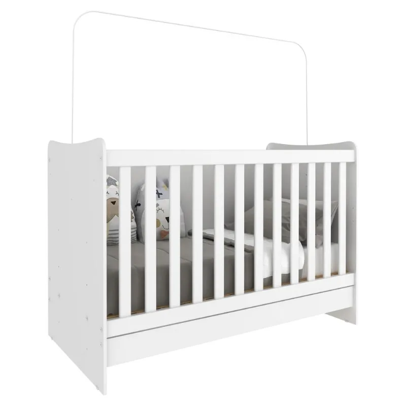 Berço 4 em 1 para Colchão 60 x 130 cm Multimóveis Evolution vira Escrivaninha FG0541PN Branco - Multimóveis
