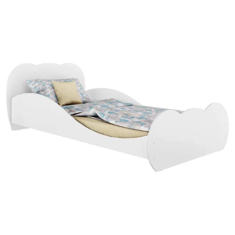 Cama Solteiro para colchão 88 x 188 cm Safira 100% MDF Multimóveis FG2761 Branca - Multimóveis