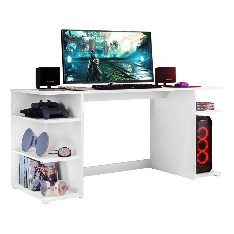 Mesa Gamer Multimóveis Guilda FG3564 Branca - Multimóveis